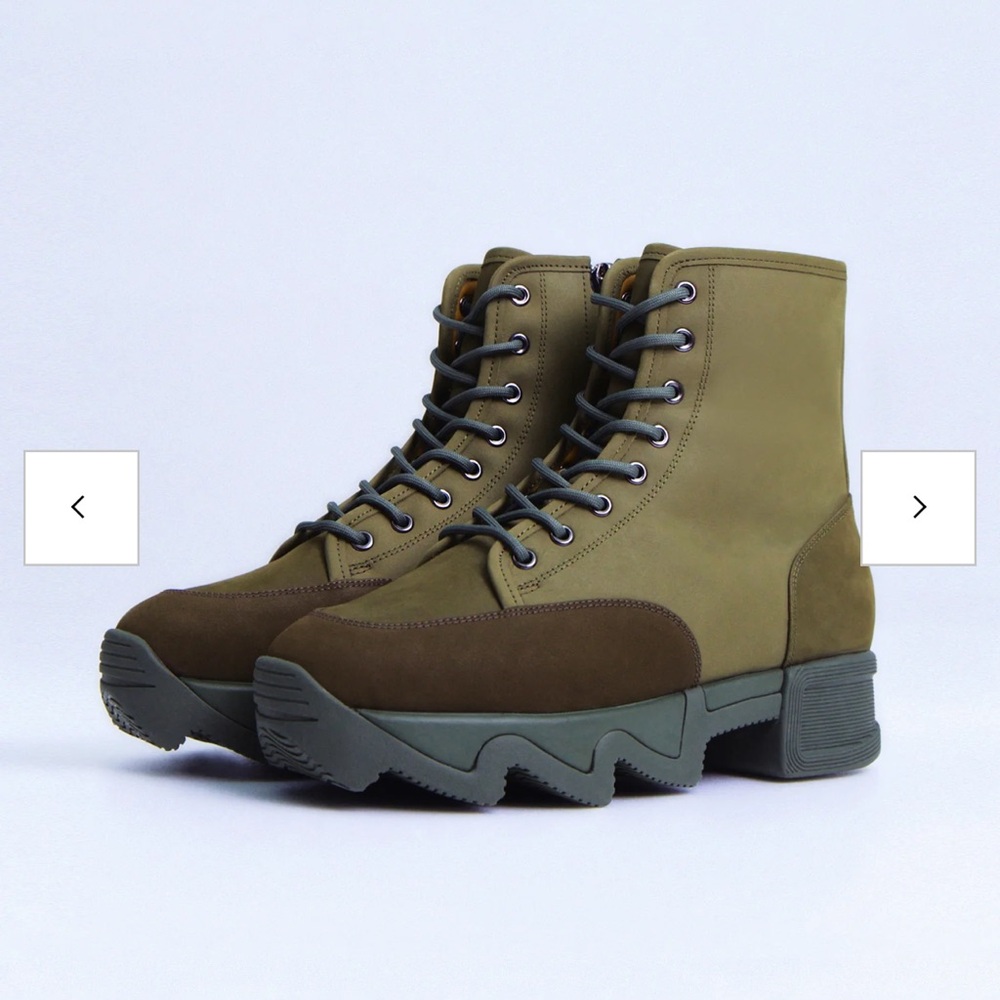 Iri NYC AROM Nubuck lace up Boot | Size 10 | Army Green
